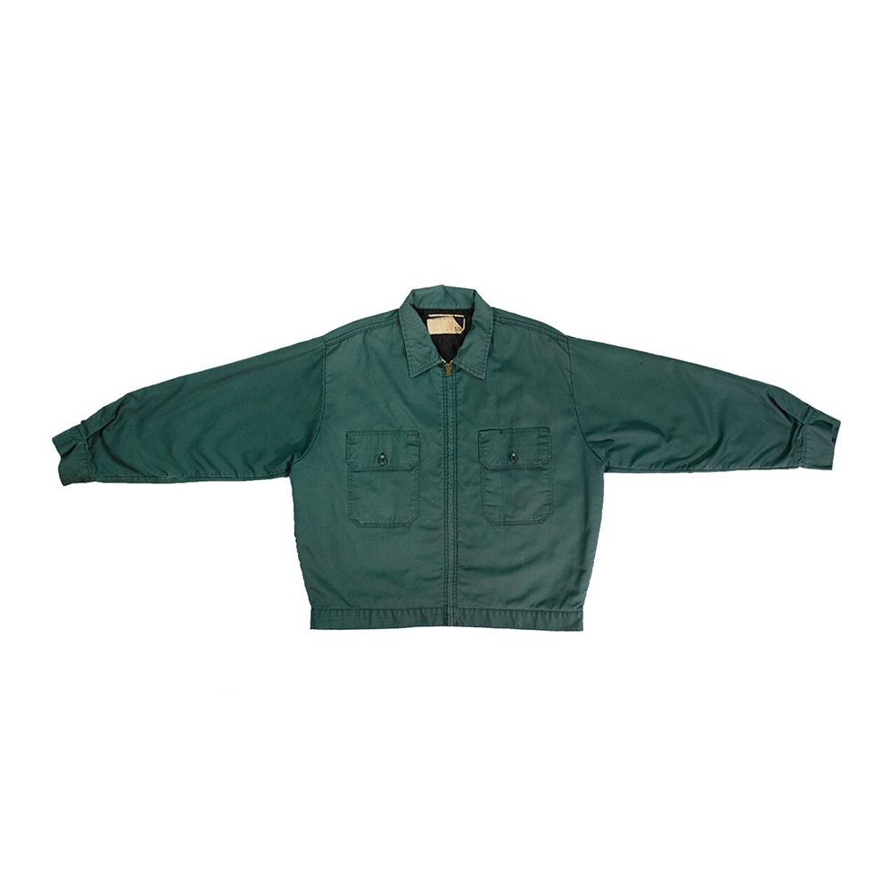 Vintage Blue Green Military Work Service Industrial Coyne Laundry Jacket Coat